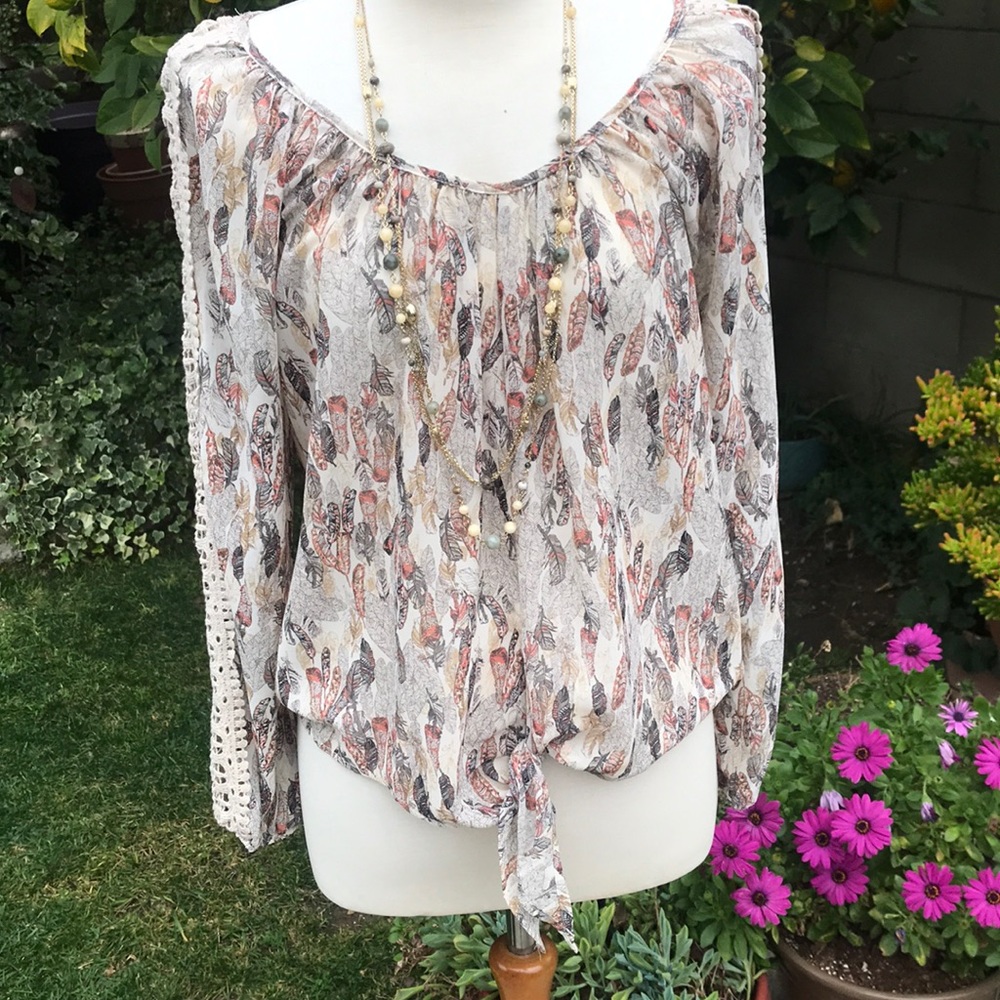 American Rag front tie blouse - Picture 3 of 5